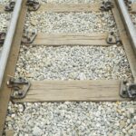 Closeup shot of a railway train tracks