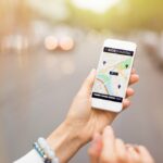 Ride sharing app on mobile phone